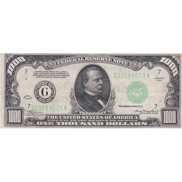 1934 $1000 Federal Reserve Note