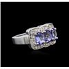 Image 1 : 14KT White Gold 2.52 ctw Tanzanite and Diamond Ring