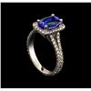 Image 4 : 2.36 ctw Tanzanite and Diamond Ring - 14KT White Gold