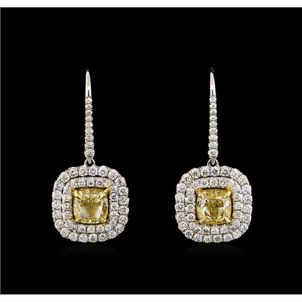 18KT Two-Tone Gold 5.81 ctw Diamond Earrings