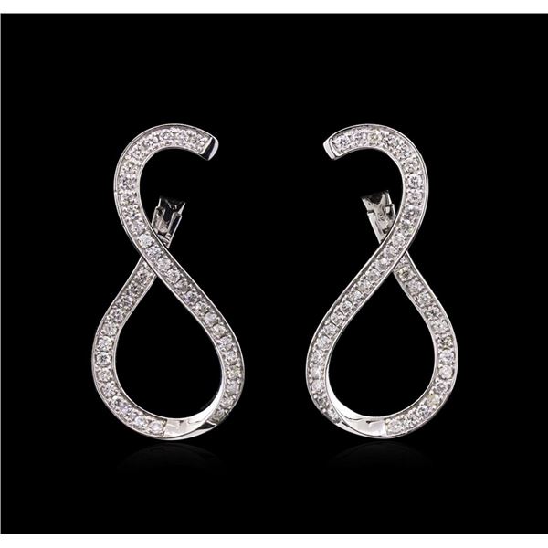 0.90 ctw Diamond Earrings - 14KT White Gold