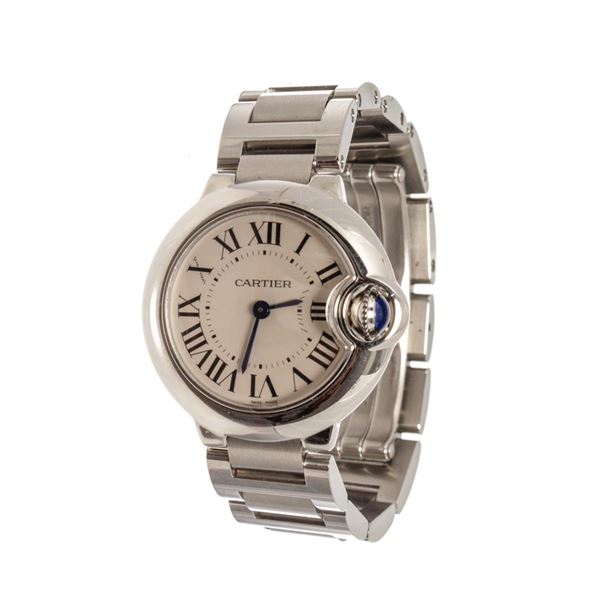 Cartier Ballon Bleu Silver Dial Stainless Steel Ladies Watch