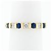 Image 1 : Estate 14K Yellow Gold 1.72 ctw Sapphire Diamond Wedding Eternity Stack Band Rin