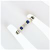 Image 3 : Estate 14K Yellow Gold 1.72 ctw Sapphire Diamond Wedding Eternity Stack Band Rin