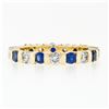 Image 4 : Estate 14K Yellow Gold 1.72 ctw Sapphire Diamond Wedding Eternity Stack Band Rin