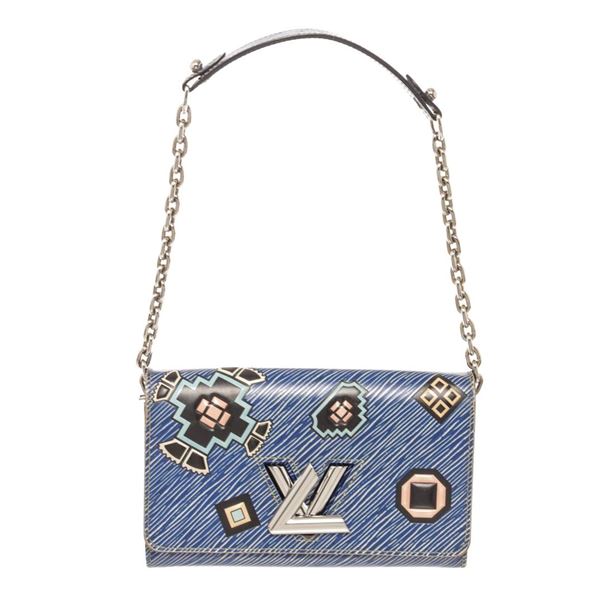 Louis Vuitton Blue Azteque Epi Leather Twist Chain Crossbody Bag