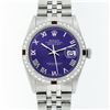 Image 2 : Rolex Mens Stainless Steel Purple Roman Diamond & Ruby Datejust Wristwatch