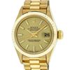 Image 1 : Rolex Ladies 18K Yellow Gold Champagne Index Datejust President Wristwatch