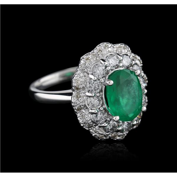 14KT White Gold 2.23 ctw Emerald and Diamond Ring