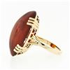 Image 5 : Vintage Large 14k Gold Oval Cabochon Natural Amber Bold Cocktail Statement Ring