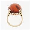 Image 7 : Vintage Large 14k Gold Oval Cabochon Natural Amber Bold Cocktail Statement Ring