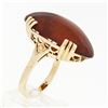 Image 8 : Vintage Large 14k Gold Oval Cabochon Natural Amber Bold Cocktail Statement Ring