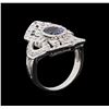 Image 4 : 1.84 ctw Tanzanite and Diamond Ring - 14KT White Gold