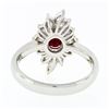 Image 8 : Vintage Platinum 1.84 ctw GIA Oval Burma Ruby Round & Marquise Diamond Dinner Ri