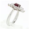 Image 9 : Vintage Platinum 1.84 ctw GIA Oval Burma Ruby Round & Marquise Diamond Dinner Ri