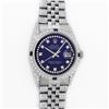 Image 2 : Rolex Mens Stainless Steel Blue String Diamond & Sapphire Datejust Wristwatch