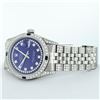 Image 6 : Rolex Mens Stainless Steel Blue String Diamond & Sapphire Datejust Wristwatch