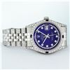 Image 7 : Rolex Mens Stainless Steel Blue String Diamond & Sapphire Datejust Wristwatch