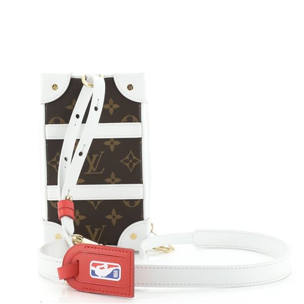 Louis Vuitton X NBA Brown White Monogram Canvas Soft Trunk Phone Box