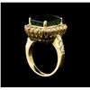 Image 4 : 14KT Yellow Gold 6.96 ctw Emerald and Diamond Ring