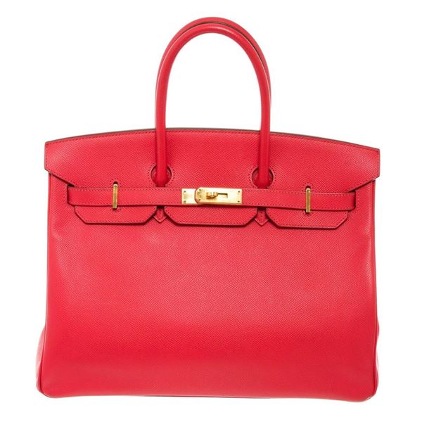 Hermes Bougenvillea Clemence Taurillon Leather Birkin 35 Bag