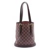 Image 2 : Louis Vuitton Damier Ebene Canvas Leather Bucket Marais PM Bag