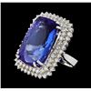 Image 1 : GIA Cert 38.29 ctw Tanzanite and Diamond Ring - 14KT White Gold