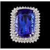 Image 2 : GIA Cert 38.29 ctw Tanzanite and Diamond Ring - 14KT White Gold