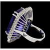 Image 3 : GIA Cert 38.29 ctw Tanzanite and Diamond Ring - 14KT White Gold