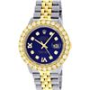 Image 1 : Rolex Mens 2 Tone Blue VS 4 ctw Beadset Diamond Datejust Wristwatch