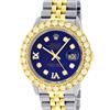 Image 2 : Rolex Mens 2 Tone Blue VS 4 ctw Beadset Diamond Datejust Wristwatch