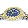 Image 3 : Rolex Mens 2 Tone Blue VS 4 ctw Beadset Diamond Datejust Wristwatch