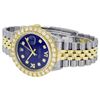 Image 5 : Rolex Mens 2 Tone Blue VS 4 ctw Beadset Diamond Datejust Wristwatch