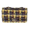 Image 1 : Chanel Classic Yellow Multicolor Quilted Tweed Medium Double Flap Bag