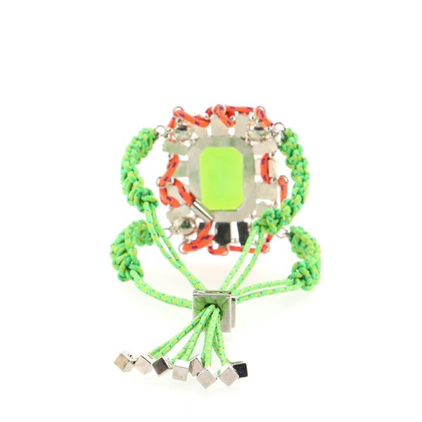 Louis Vuitton Rope Bracelet Rhinestone and Faux Pearl Green, Orange, Print