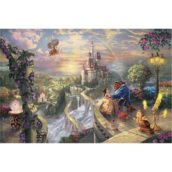 Beauty and the Beast Falling in Love by Thomas Kinkade