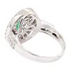 Image 3 : 1.16 ctw Oval Mixed Emerald And Round Brilliant Cut Diamond Ring - 14KT White Go