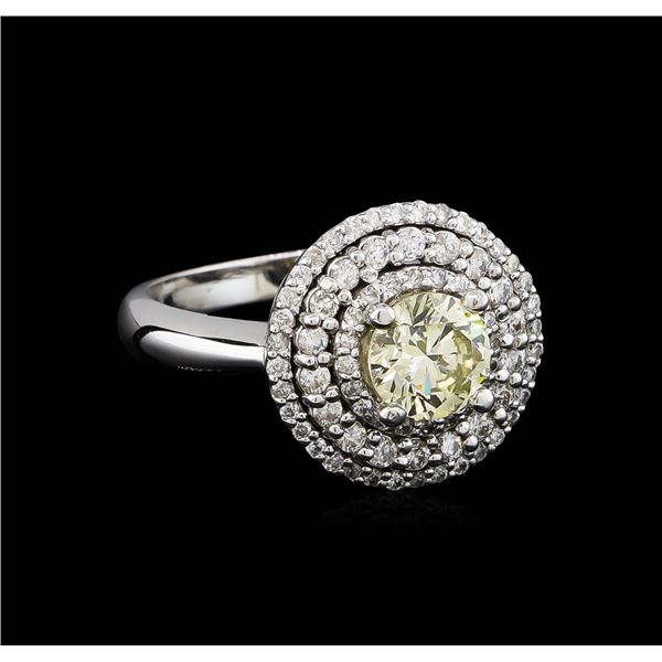 1.50 ctw Light Yellow Diamond Ring - 14KT White Gold