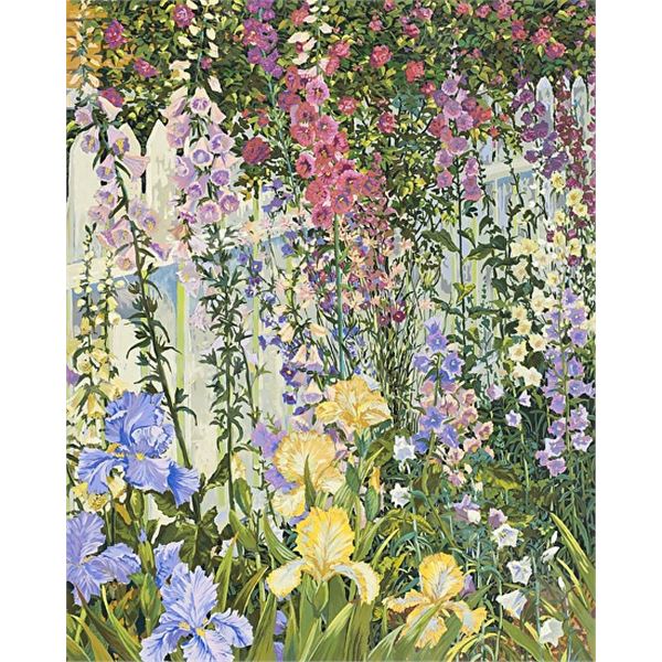 Foxgloves & Irises by John Powell on paper