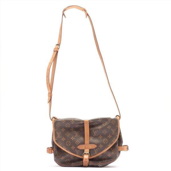 Louis Vuitton Brown Monogram Canvas Leather Saumur 30 cm Crossbody Bag