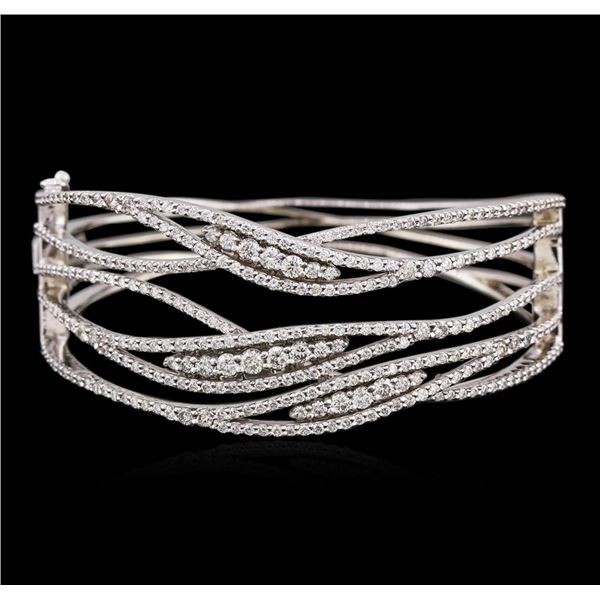 14KT White Gold 3.99 ctw Diamond Bangle Bracelet