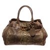 Image 1 : Gucci Green Python GG Running Tote Bag