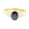 Image 2 : 1.30 ctw Blue Sapphire and Diamond Ring - 14KT Yellow Ring