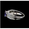 Image 3 : 14KT White Gold 0.85 ctw Tanzanite and Diamond Ring