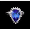 Image 2 : 2.97 ctw Tanzanite and Diamond Ring - 14KT White Gold