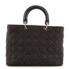 Image 2 : Christian Dior Vintage Black Cannage Quilted Denim Large Lady Dior Bag