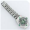 Image 7 : Rolex Ladies Stainless Steel 26MM Green Vignette Diamond Datejust Wriswatch