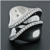 Image 2 : 18k Black Gold .56 ctw Large Wavy Round Diamond Modernist Cocktail Statement Rin