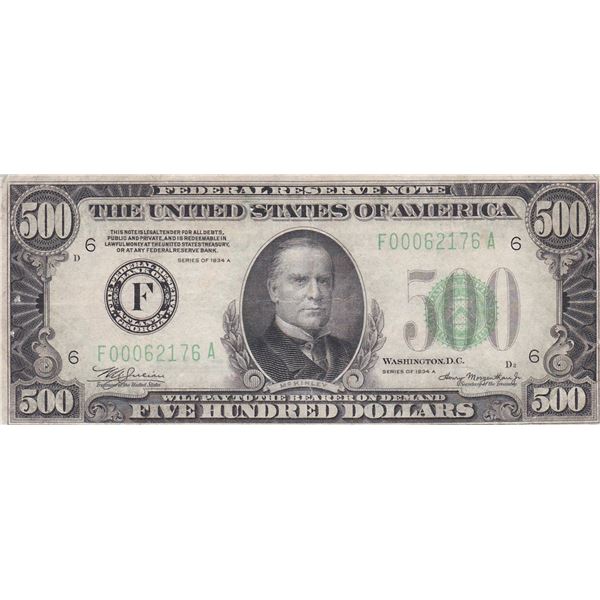 1934A $500 Federal Reserve Note