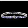 Image 2 : 14KT White Gold 13.13 ctw Tanzanite and Diamond Bracelet